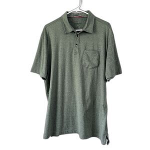 Hawker Rye Men L SH Polo Shirt green 100% Cotton Knit Preppy Minimalist pocket